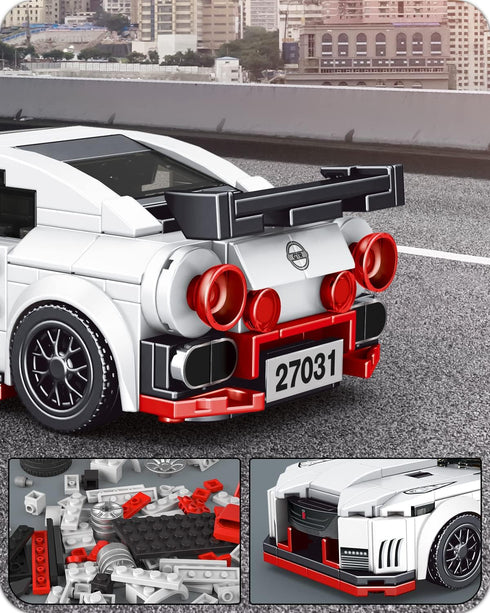 Mould King Speed Champion Nissan GTR NISMO Car Models - Building Toys with Display Case, 27031 Model Car Kits