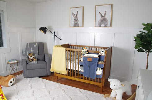 Baby Diaper Caddy & Nursery Organizer Hanging Diaper Organizer for Crib, Changing Table, or Playard - Baby Storage