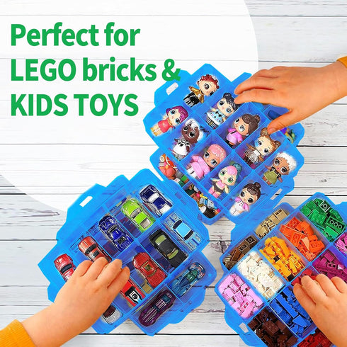 Stackable Storage Box for Lego with 30 Compartments - Organizer for Barbie Dolls and Toy Bins