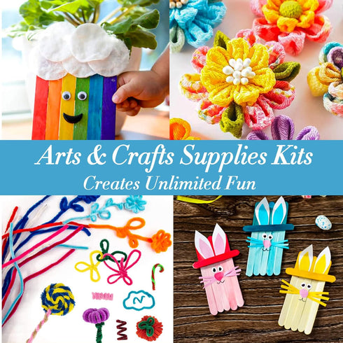 RAINFLOW 1700+ Set Arts & Crafts Supplies - Craft Kit,Supplies & Materials for School,Classroom,Family, Party, DIY, Art