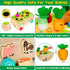 Toddlers Montessori Educational Wooden Shape Sorting Toys with Vegetables & Farm Animals for Ages 1-3
