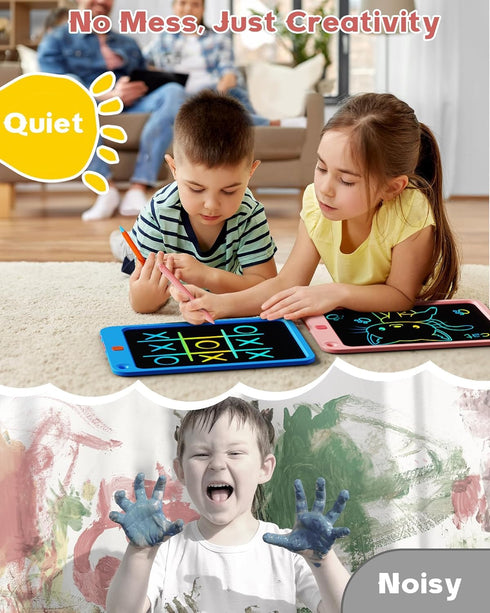 bravokids 10 Inch Drawing Tablet for Girls, Colorful LCD Writing Tablet for Kids, Erasable Drawing Pad for Toddler
