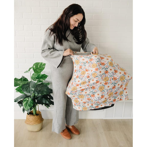 Konssy Baby Car Seat Covers- Multi-use Carseat Canopy for Babies, Stretchy Infant Carseat Cover Boy, Shower Gifts
