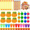 Cinrobiye 244 Pcs Fall Pumpkins Party Favors - Maple Leaf Party Supplies, Thanksgiving Day School Stationery Set,