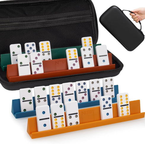 NiToy Double 6 Dominos Set for Adults with 28 Tiles 2x1x0.28 Inches &