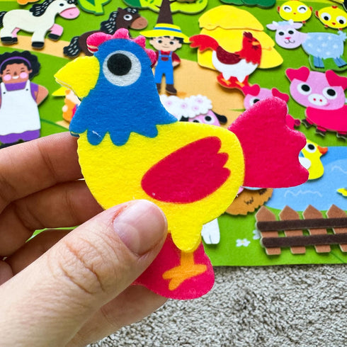 QUOKKA Farm Felt Board, Social Emotional Learning Activities for Kids 2-5 Years, Educational Toy for Toddlers