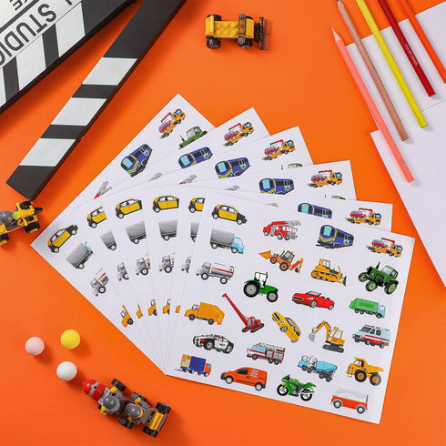 500 Pcs Truck Car Transportation Stickers for Kids, Construction Stickers for Crafts with Trucks and Cars