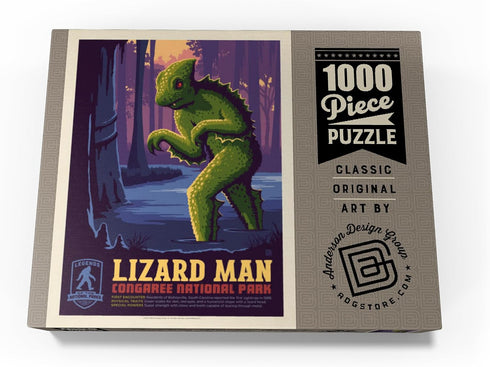 MyPuzzle Legends of The National Parks: Congaree's Lizard Man Vintage Poster - Premium 1000 Piece Jigsaw Puzzle