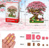 Cherry Blossom Bonsai Tree Mini Micro Building Set, Japanese Sakura Tree House Model for Adults, Creative Gift Toys