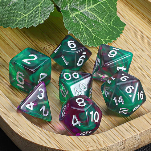 CiaraQ DND Polyhedral Dice Set - Black Dice Bag for D&D RPG Table Games