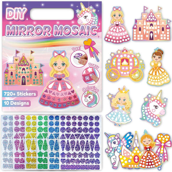 iGetooy 10 Sets DIY Mosaic Stickers for Kids, Princess & Unicorn Art