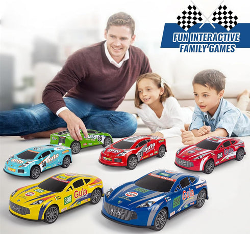 YEQOIZ 7 Inch 3 4 5 6 7 8 6Pack Race Toy Cars for Toddler Boys Girls Friction Powered Trucks for Kids Ages Years Old