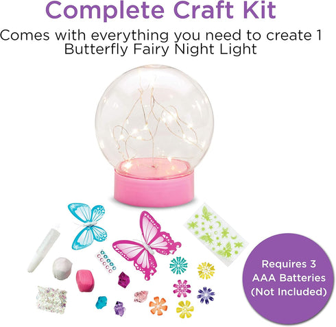 7+) Creativity for Kids Butterfly Fairy Lights Kit | Create a Glowing Fairy Night Light with Butterflies & Sparkle |
