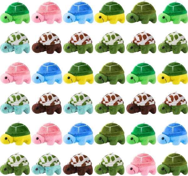 36 Pcs Mini Turtle Stuffed Toy Bulk, Cute Plush Turtles for Ocean Themed Party Favors
