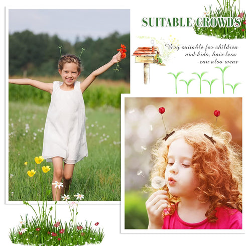 30 Pcs Mixed Style Bean Sprout Hair Clips, Plant Hairpins & Butterfly Headwear for Women and Girls