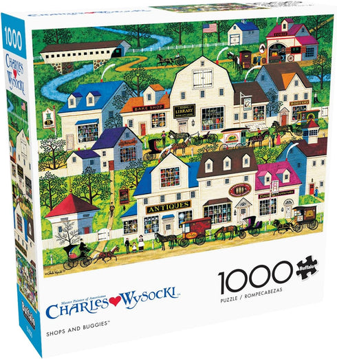 Buffalo Games - Charles Wysocki - Shops and Buggies - 1000 Piece Jigsaw Puzzle for Adults - 26.75 x 19.75