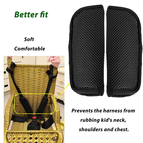 LiXiongBao 2 Pack Seat Straps Shoulder Pads for Toddler Kids,Pushchair Strap Covers,Soft Seat Strap Pads for Pushchair