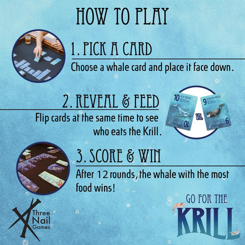 Go for The Krill Competitive Ocean Adventure for Family & Kids Games | Quick-Play Strategy Card Game for Holidays