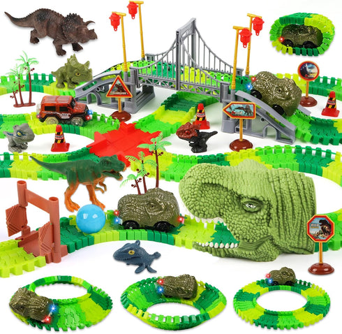 Dinosaur Track Race Car Toys - Birthday Toys Gifts for 3 4