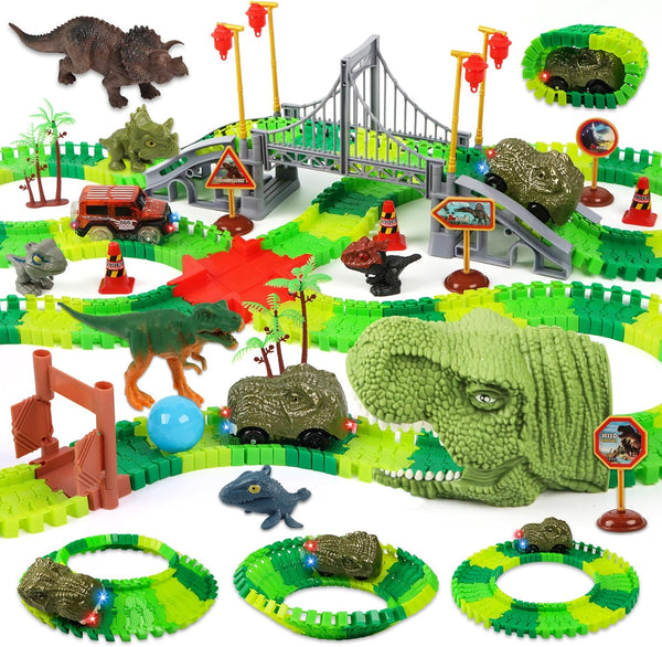 Dinosaur Track Race Car Toys - Birthday Toys Gifts for 3 4