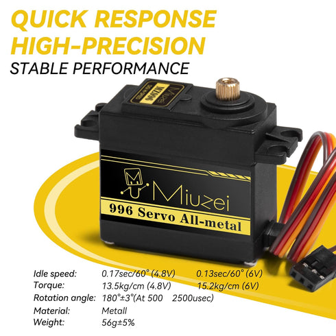 MG996R (2) Miuzei Servo Motor Metal Gear High Speed Torque Digital Servo for RC DIY Helicopter Car Boat Robot
