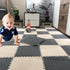 12 0.6" 12 (11.8", pcs Thickened Plush Interlocking Floor Mat Thick- Fluffy Square Tiles with Edgings Soft Anti-Slip