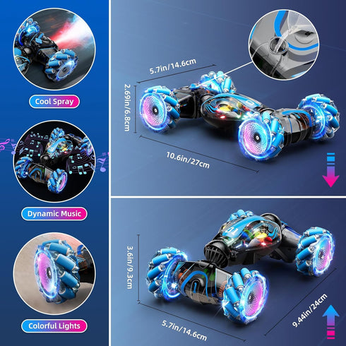 8-12, 7 9 10 11 13 Gigilli Gesture Sensing RC Stunt Car Remote Control Car for Boys RC Cars for Kids Twist Drift Toys