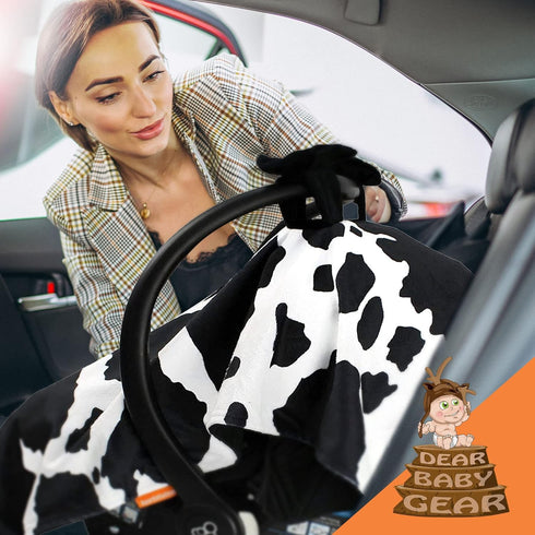 40x30" Dear Baby Gear Car Seat Cover for Boys & Girls - Baby Carseat Canopy w/Snap Opening - Infant Seat Cover -Nursing