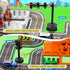 Set Pullback Set 3-5 4-8 5-7,Preschool Magnetic Tiles Road with Car & Magnet Ship,Traffic Themed Magnetic Building