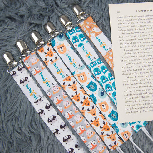 Babygoal Pacifier Clips - 6 Pack Holder for Boys & Girls, Fits Most Pacifier Styles & Teething Toys