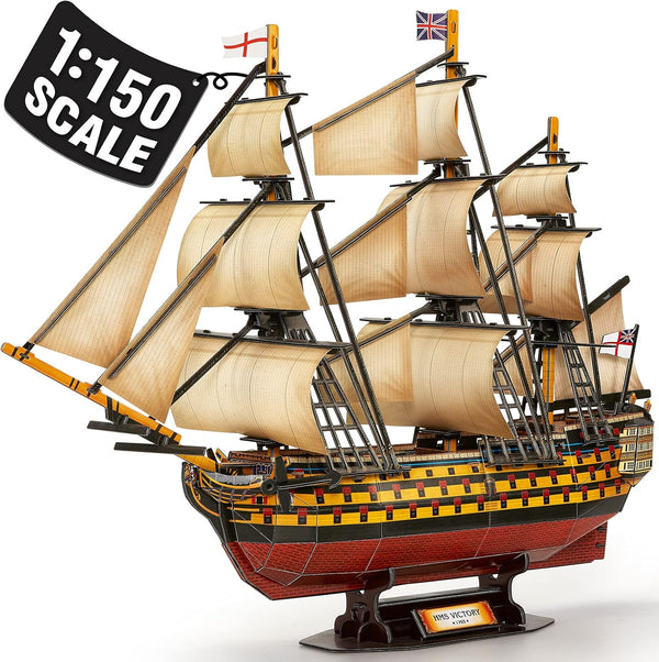CubicFun 3D Puzzles Large HMS Victory Vessel Ship Model Kits, 189 Pieces, T4019h