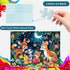 Puzzles for Kids Ages 4-8 - Cute Deer Party in Forest Night - 100 Piece Jigsaw Puzzles for Educational Learning