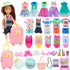 25 Pcs 5.3 Inch Doll Clothes Suitcase Accessories, 4 Dresses, 3 Tops, 3 Swimsuits, 1 Luggage, 3 Shoes, 11 Travel