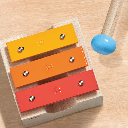 305922 2 HABA Musical Sounds Musical Joy- with Its Triangle, Jingle Bell Block, Mini metallophone and Rattle, Different