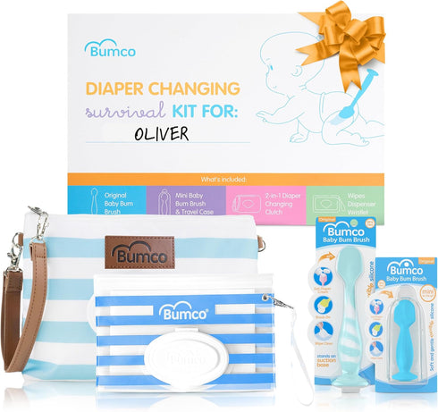 Bumco Baby Essentials Set - Personalized Diaper-Changing Baby Shower Gifts for Boys, Baby