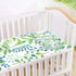 SyXIOP 28" 52" Blue-Green Leaves Cooling Baby Waterproof Crib Mattress Cover x Breathable Pads for Bed for Kids, Adult