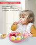 Deejoy Toddler Utensils with Travel Case, Silicone Bendable Handle Baby Spoons and Forks Set for Self Feeding (Pink)