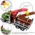 Dwi Dowellin Kids Toys for 3-7 Years Old Boys, 15" Large Timber Truck with Loading Crane and 6 Trunks, Birthday Gifts