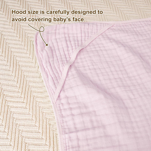 2 Pack 100% 6-Layer 32x32Inch, david's kids Hooded Baby Towels, Muslin Cotton Ultra Soft Breathable Absorbent Baby Bath