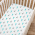 American Baby Company Fitted Crib Sheet, 28" x 52", Soft Breathable 100% Cotton Jersey Sheet, Aqua Whales for Crib and