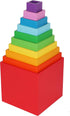 2 TOWO Wooden Stacking Boxes Rainbow Colours-Nesting and Sorting Cups Blocks for Toddlers-Stacking Cubes Educational