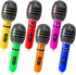 6 Pieces Inflatable Microphones, Random Colors, 9.8 Inches Birthday Party Decorations, 80s 90s Cosplay Supplies