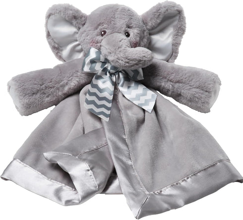 Bearington Baby Lil' Spout Snuggler, 15 Inch Gray Elephant Plush Stuffed Animal Security Blanket