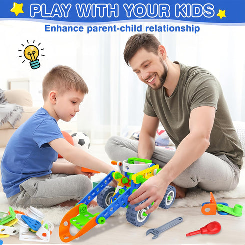 12 1 4 5 6 7 8+ 152 4-8 5-7 8-12, MOONTOY in STEM Toys for Year Old Boy Gifts, PCS Educational Building Toys for Kids