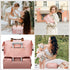Mommy 2 printe Diaper Bag Tote for Girls with Organizer Pouches, Large Capacity Mom's Bag for Hospital and Weekender