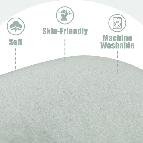 55/58 Inch TANOFAR Pregnancy Pillow Cover J Shaped(ONLY Pillowcase), Super Soft Pillowcase Replacement Cover