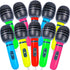 10 PCS Inflatable Microphones, Blow up Microphone Plastic Toy for Sing Birthday Party Decorations, Musical Supplies