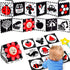 Black and White High Contrast Baby Toys 0-6 Months, Montessori Tummy Time Sensory Crinkle Toys for Newborn Infant