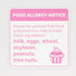 300pcs Square Food Allergy Stickers, Waterproof Allergen Warning Stickers for Party, Restaurants, Kitchen