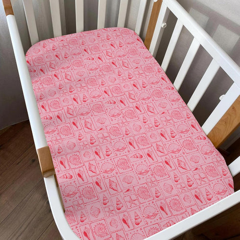 ZoUbqchY 28"x52" Summer 2 Pack Vintage Seashells Starfish Baby Crib Sheets for Boy Girl Boho Beach Conch Soft Snug